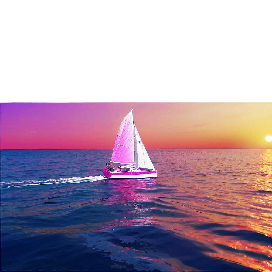 Vaporwave Sailing Sunset Png 79