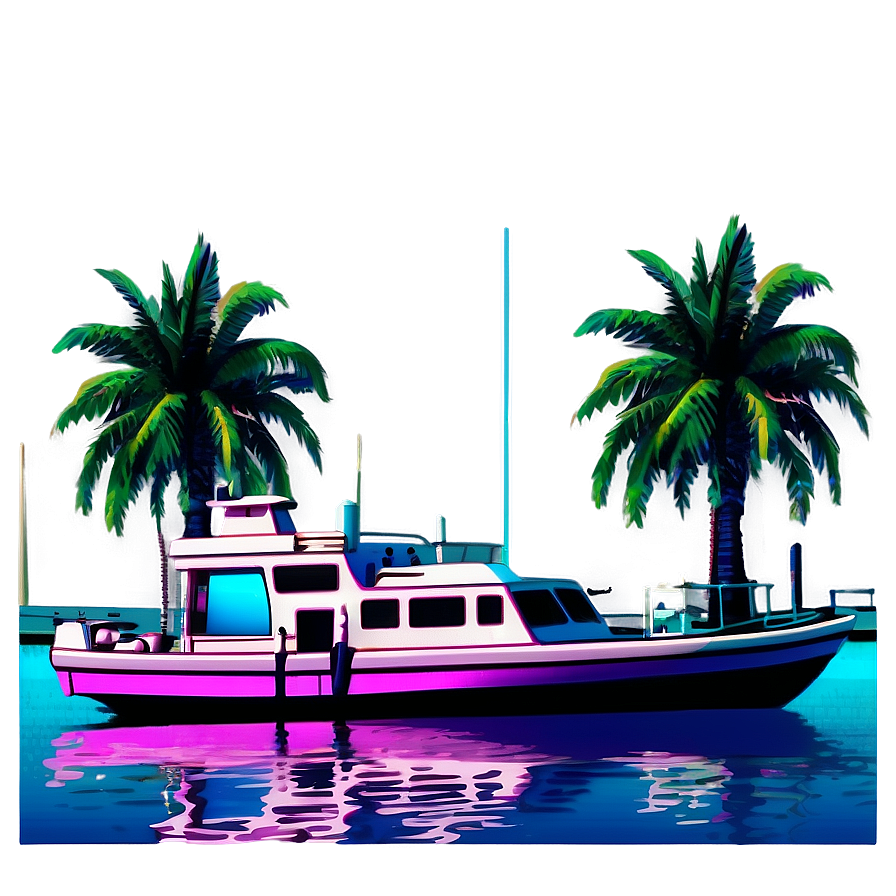 Vaporwave Seaport Scene Png Wnw