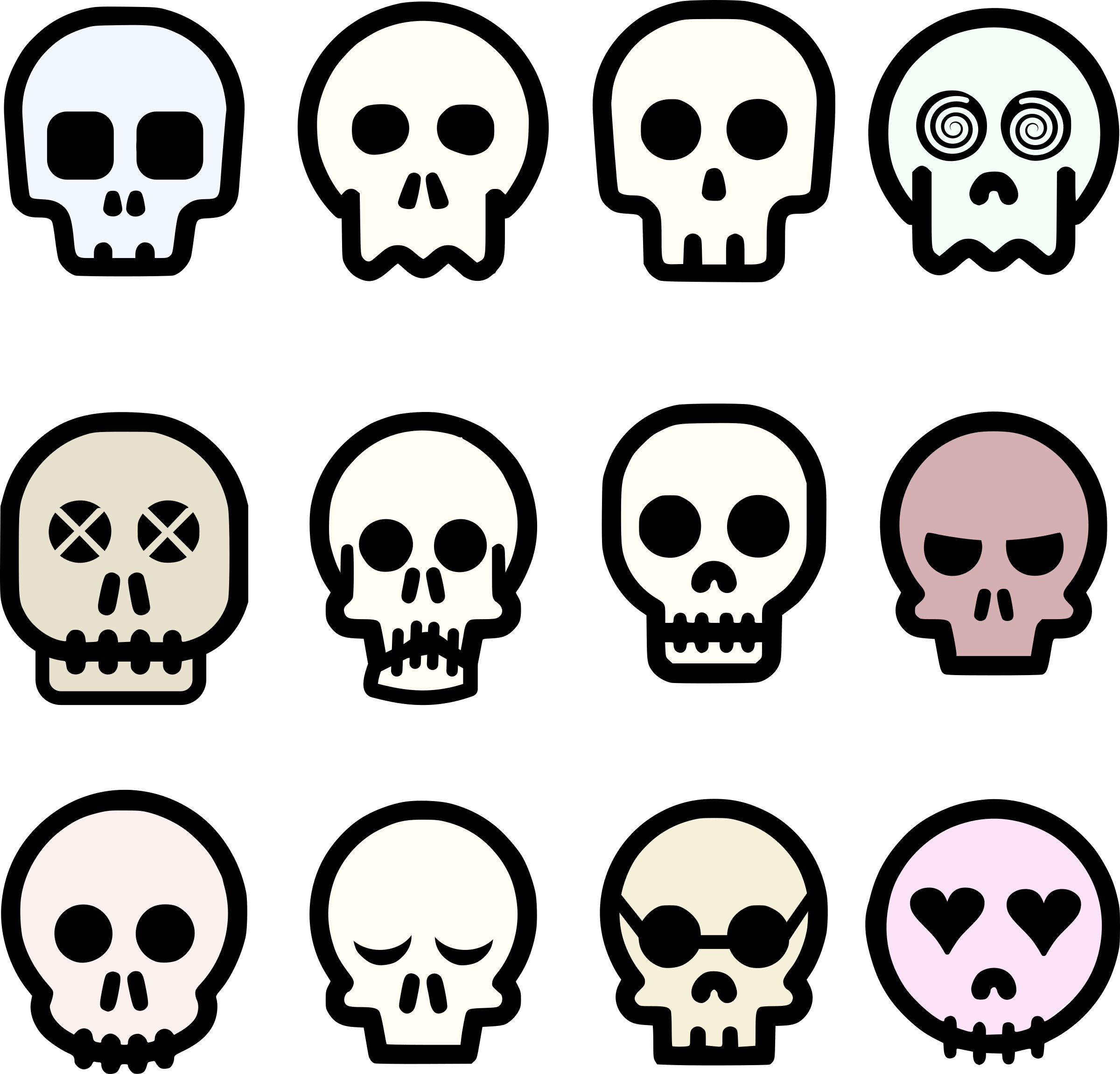 Variety_of_ Stylized_ Skulls