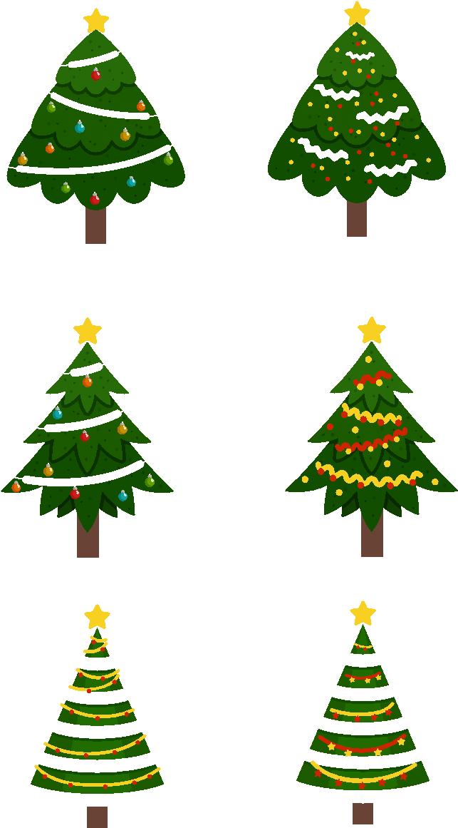 Varietyof Christmas Trees Vector