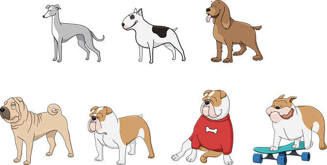 Varietyof Dog Breeds Illustration