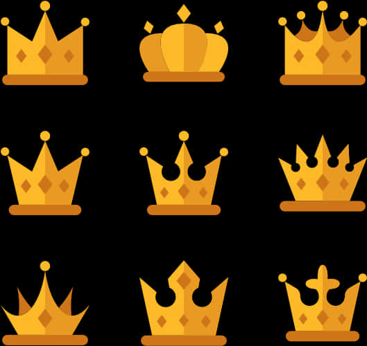 Varietyof Golden Crowns Vector Set