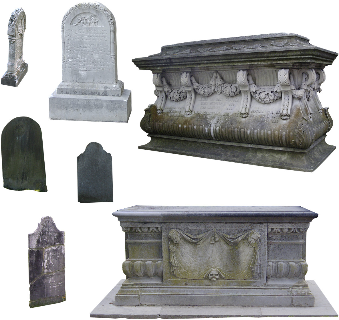 Varietyof Gravestonesand Tombs