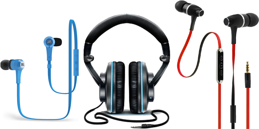 Varietyof Headphonesand Earphones