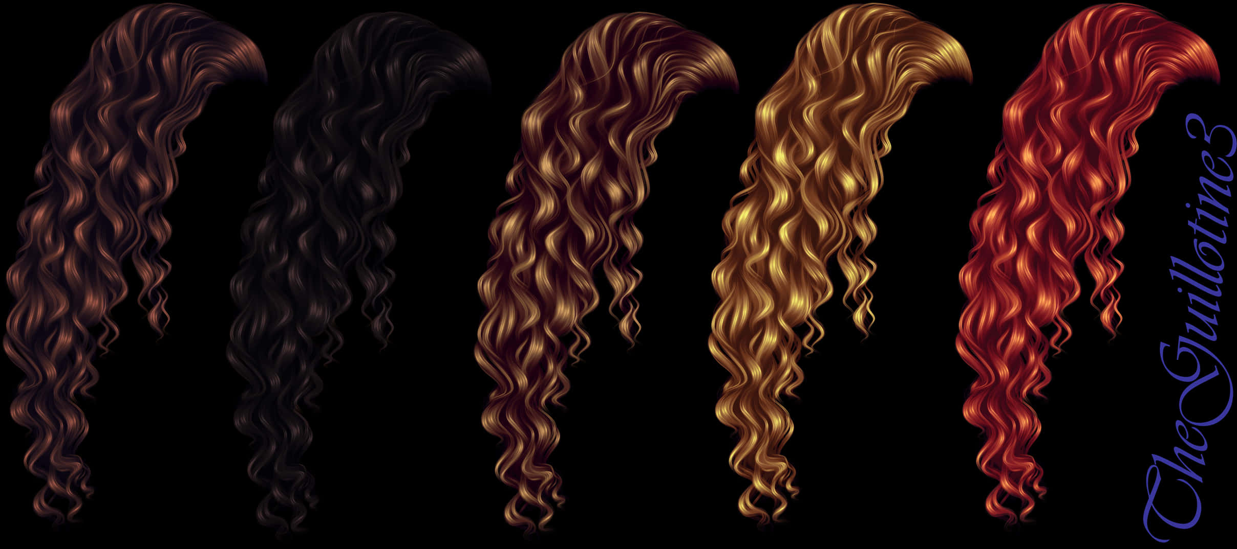 Varietyof Long Curly Hair Colors