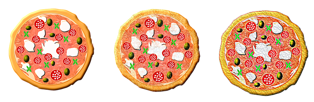 Varietyof Pizzas Black Background