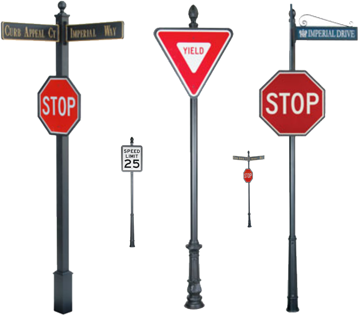 Varietyof Road Signson Poles