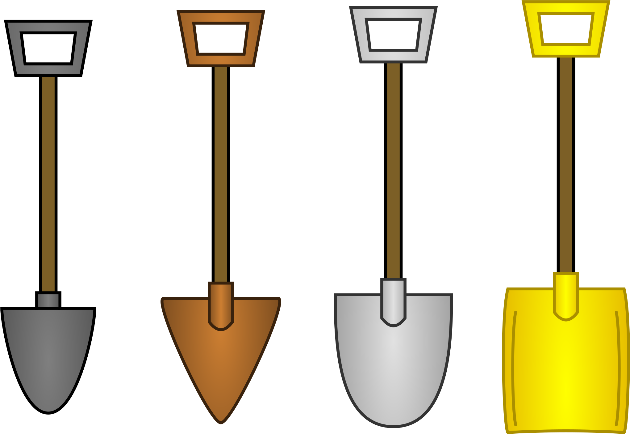 Varietyof Shovels Illustration