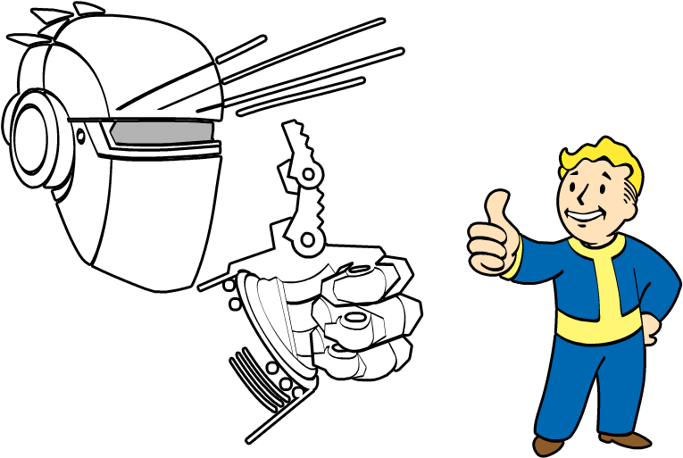 Vault Boy Thumbs Up Robot Hand