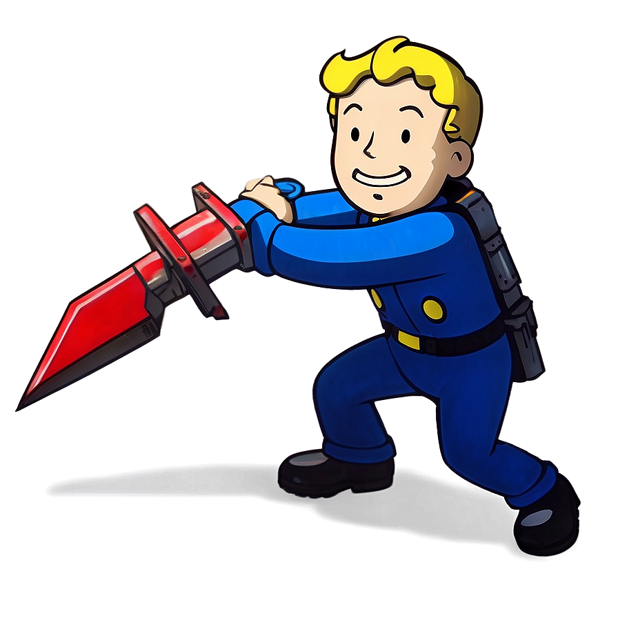 Vault Boy With Weapons Png 06202024