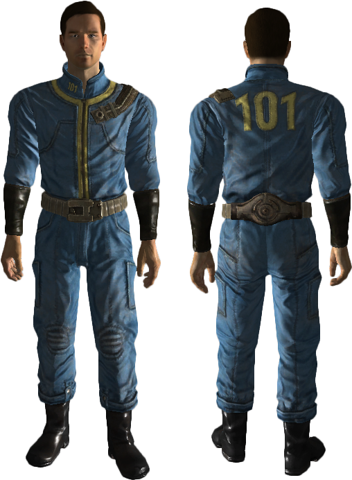 Vault101 Jumpsuit Frontand Back