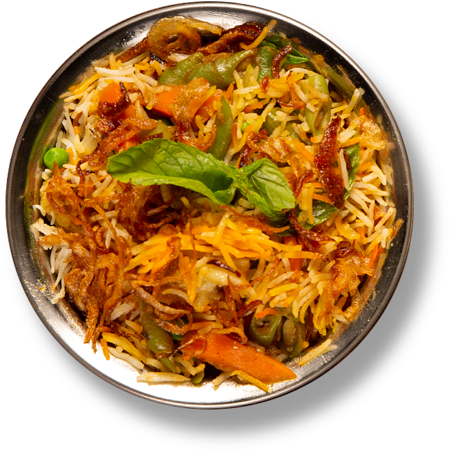 Veg Biryani Top View