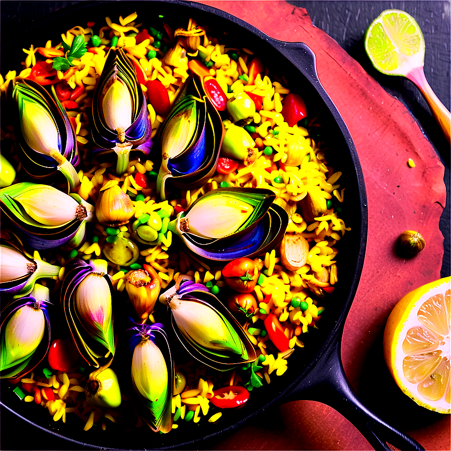 Vegan Paella With Artichokes Png 43