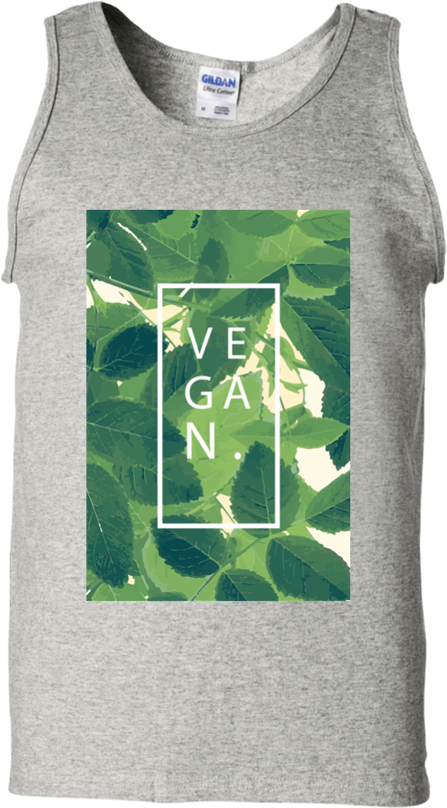 Vegan Slogan Gray Tank Top