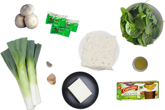 Vegetarian Ramen Ingredients Flatlay