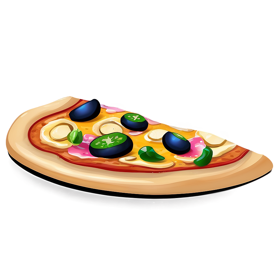 Veggie Pizza Vector Illustration Png 3