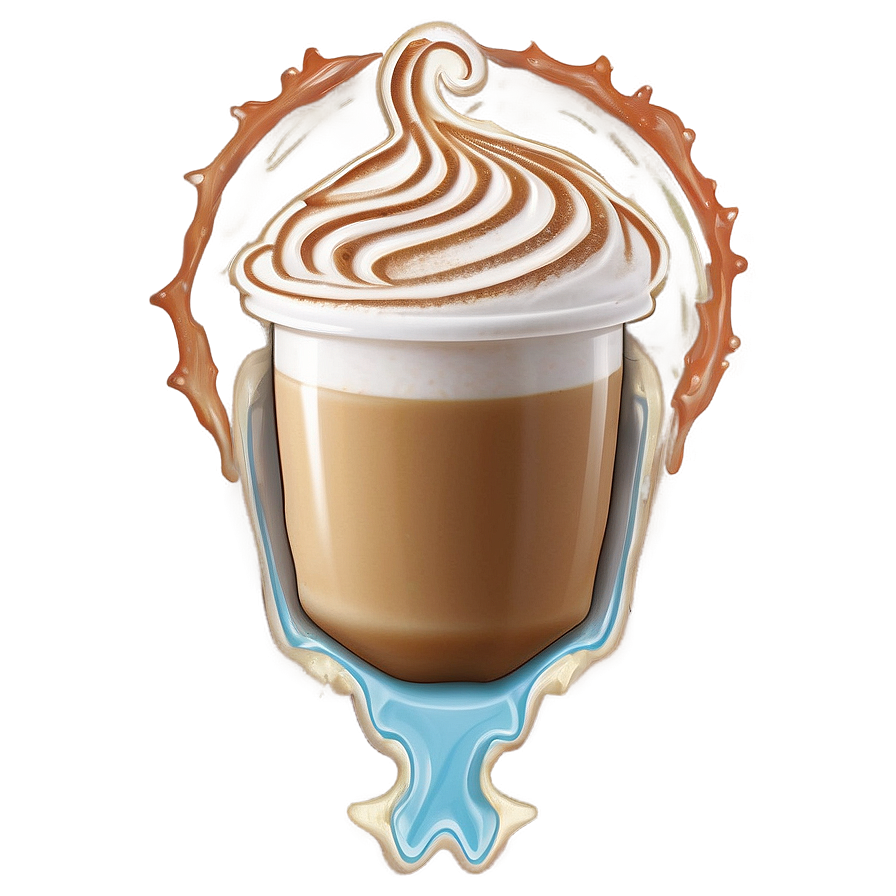 Velvety Latte Art Png Mfh