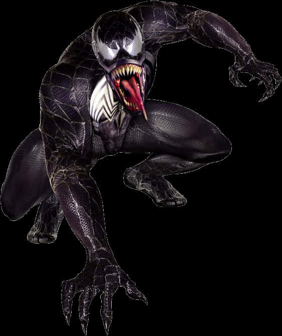 Venom_ Character_ Crouching_ Pose