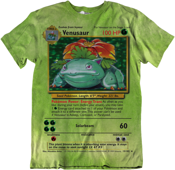 Venusaur Pokemon Card T Shirt Design