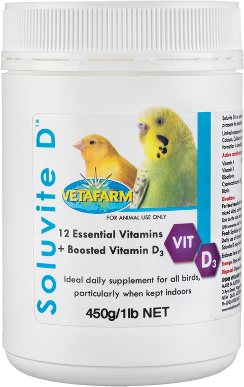 Vetafarm Soluvite D Vitamin Supplement Budgies