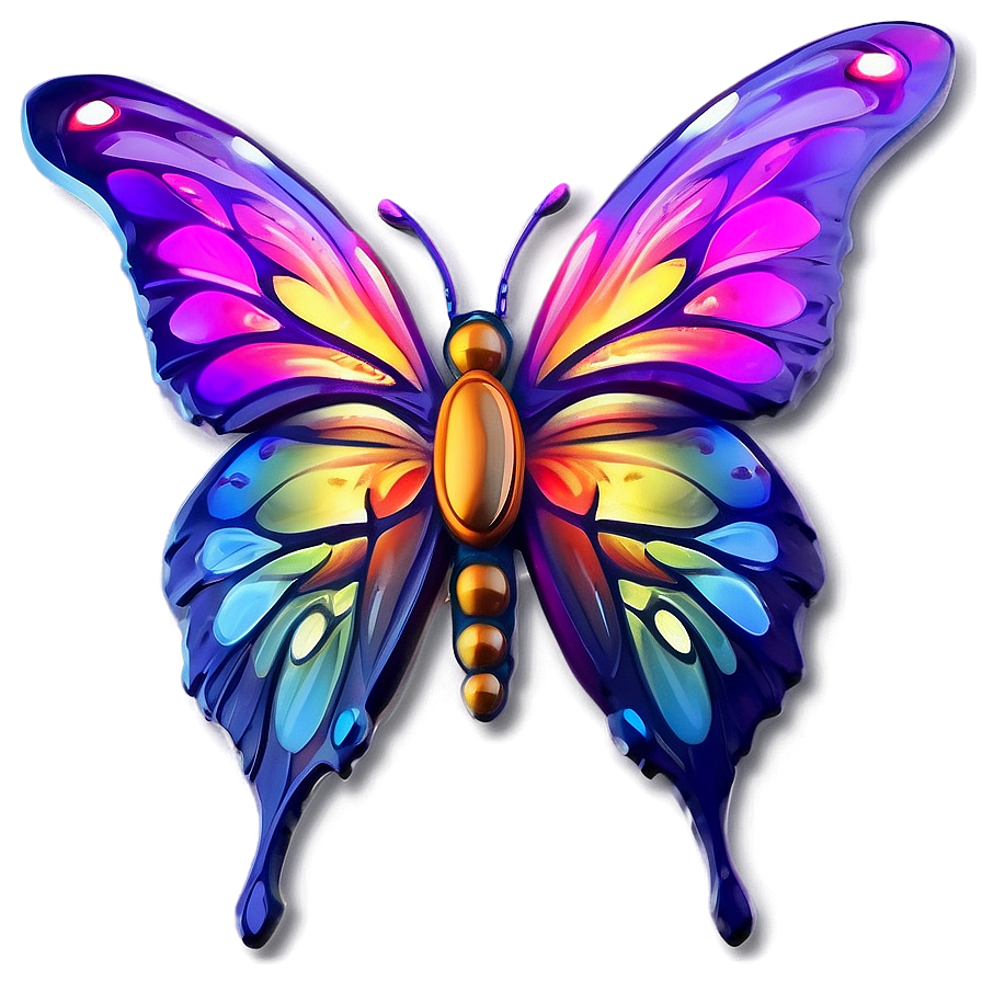 Vibrant 3d Butterfly Design Png 91