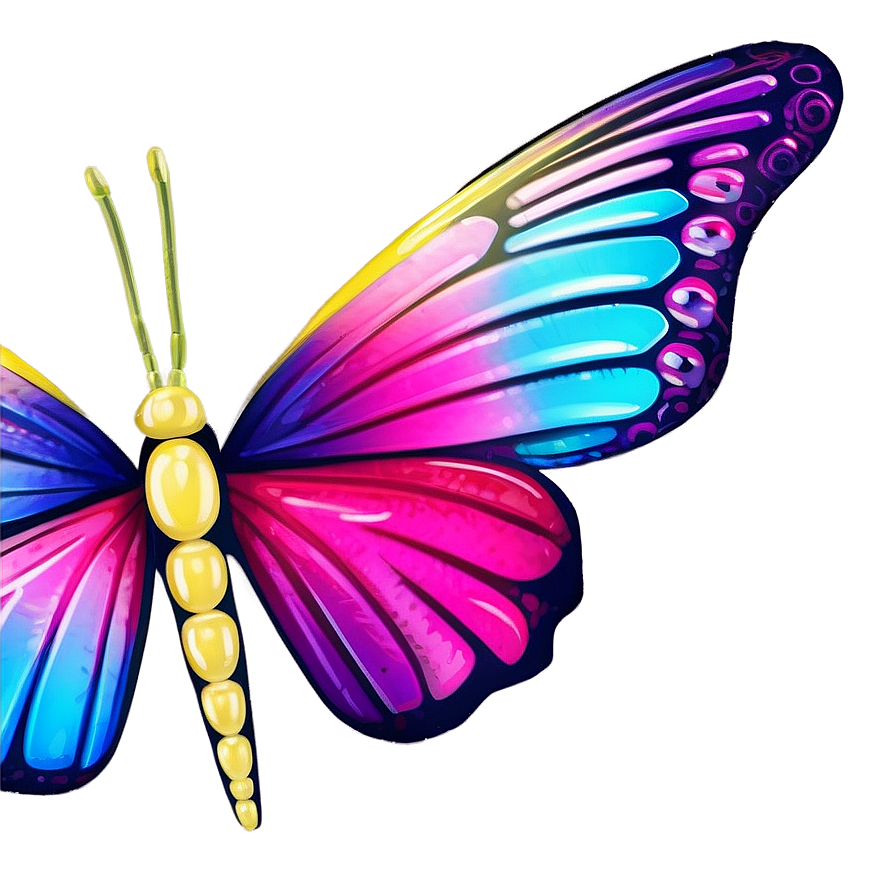 Vibrant 3d Butterfly Design Png Byl90