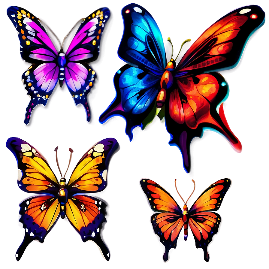 Vibrant 3d Butterfly Design Png Yqh