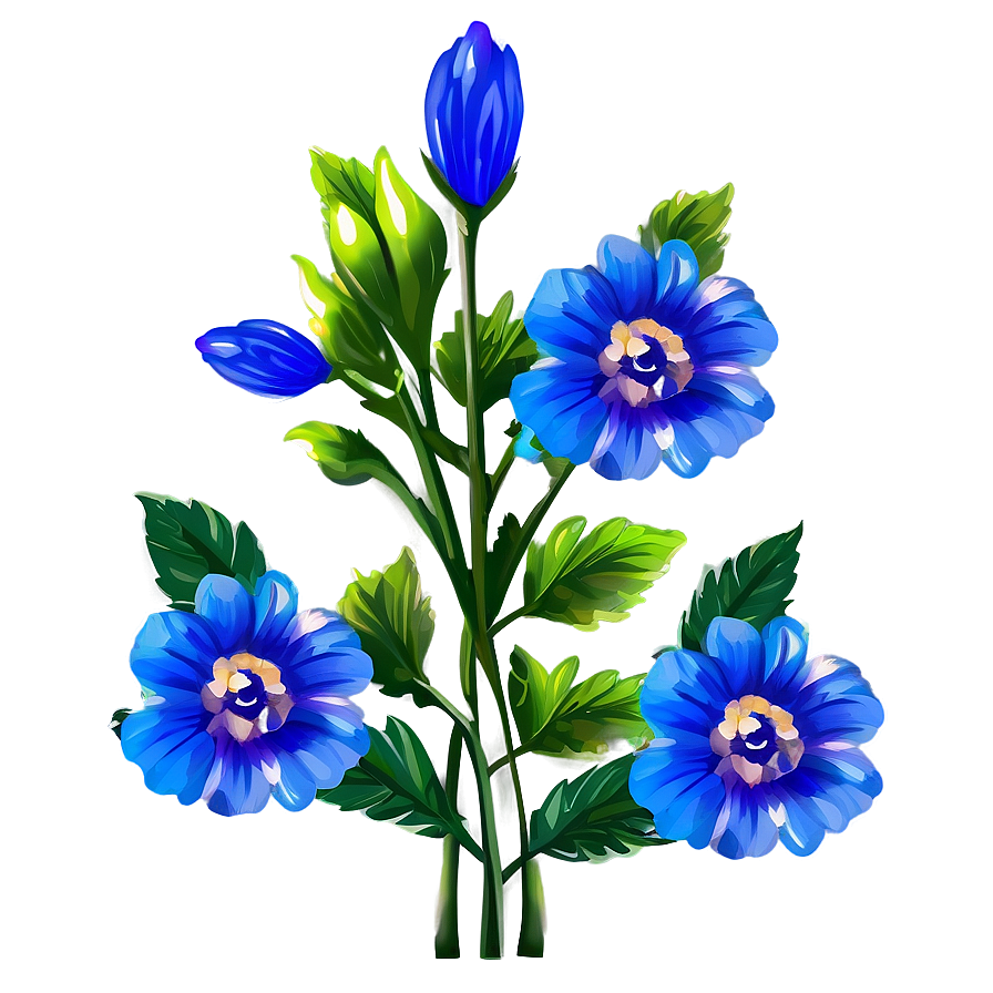 Vibrant Blue Flower Png 05242024