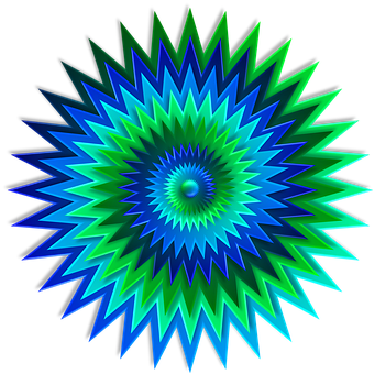 Vibrant Blue Green Starburst Pattern