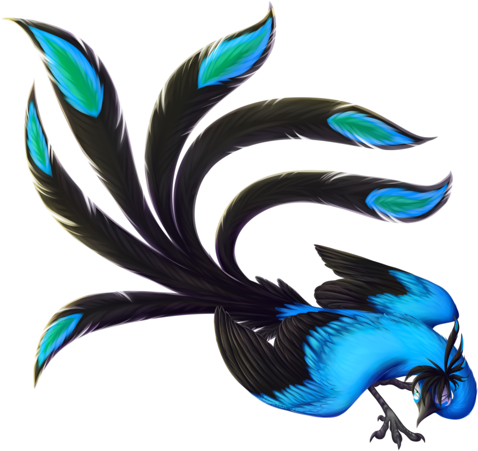 Vibrant Blue Phoenix Art