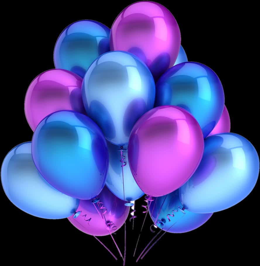 Vibrant Blue Pink Balloons