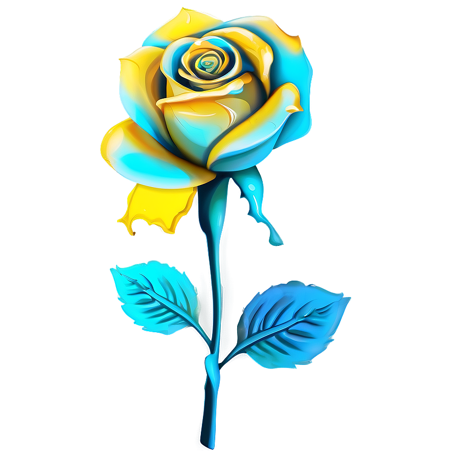 Vibrant Blue Rose Png Itf