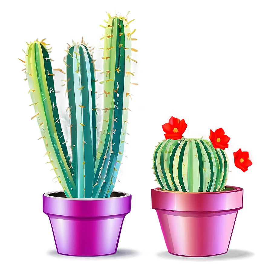 Vibrant Cactus Illustration Png 06282024