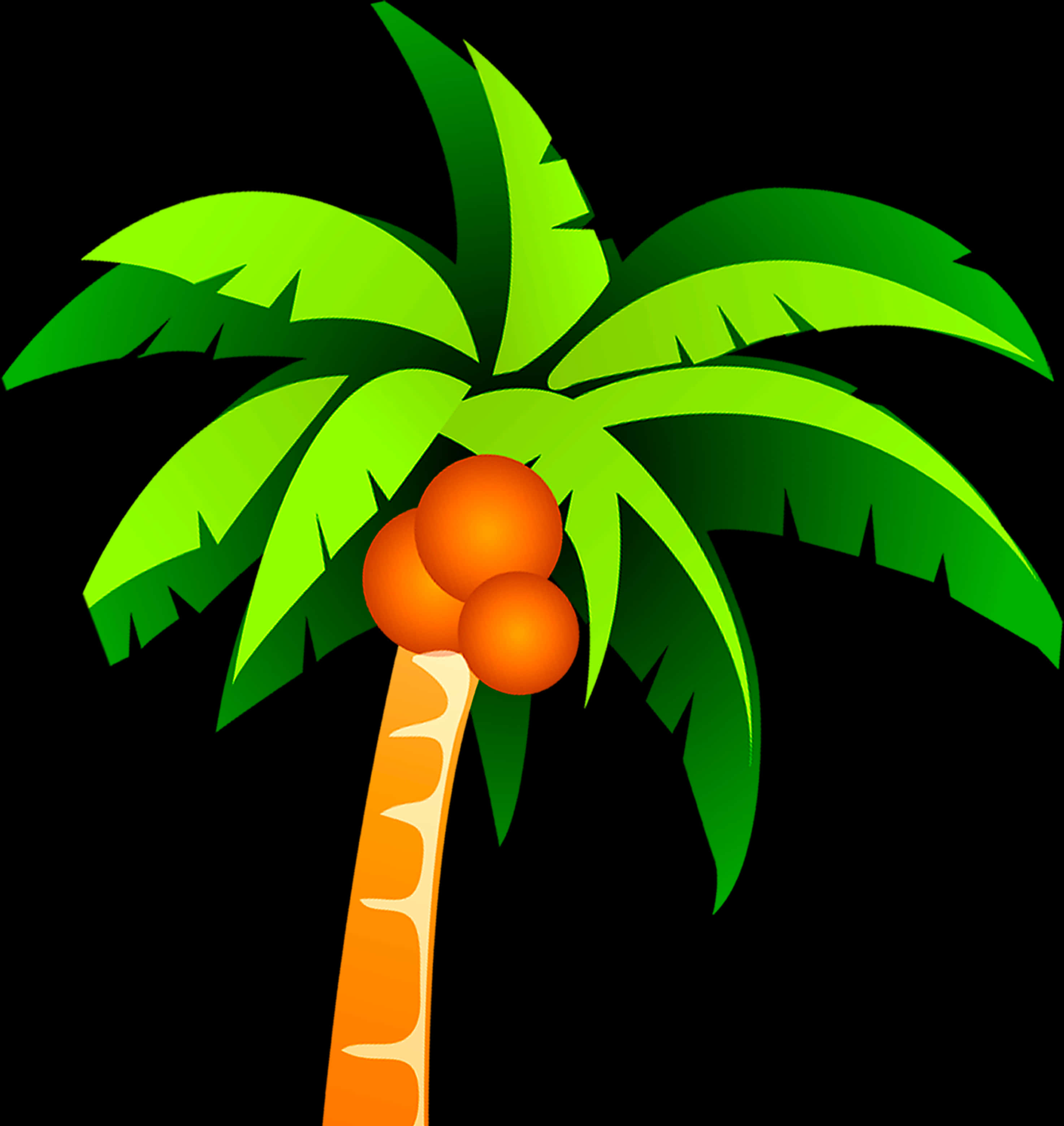 Vibrant_ Cartoon_ Coconut_ Tree