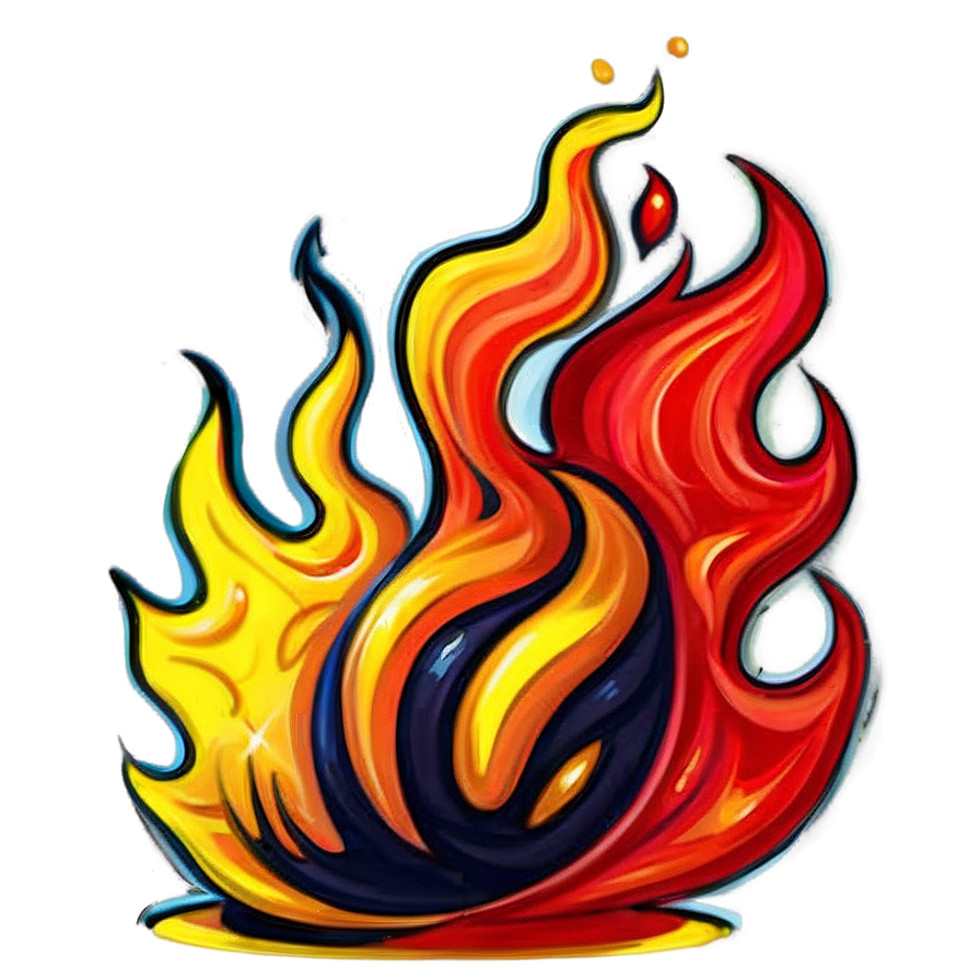 Vibrant Cartoon Fire Png 64