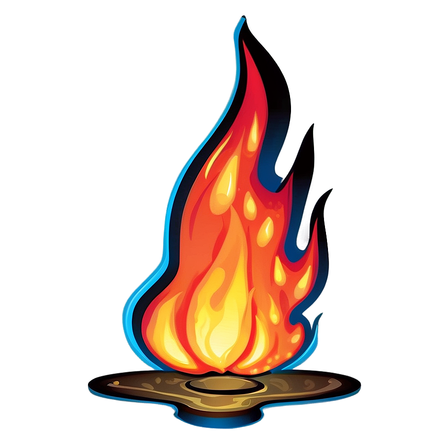 Vibrant Cartoon Fire Png Pan57