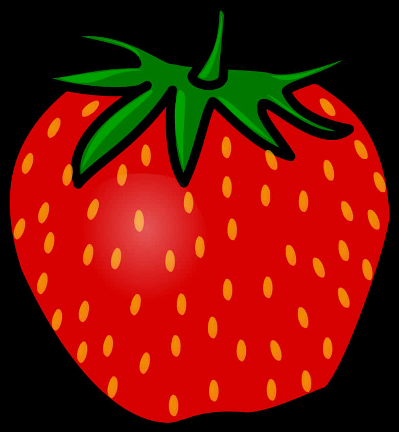 Vibrant Cartoon Strawberry