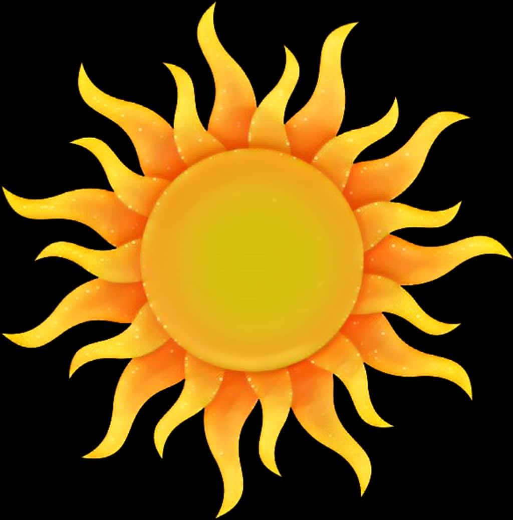 Vibrant Cartoon Sun Transparent Background