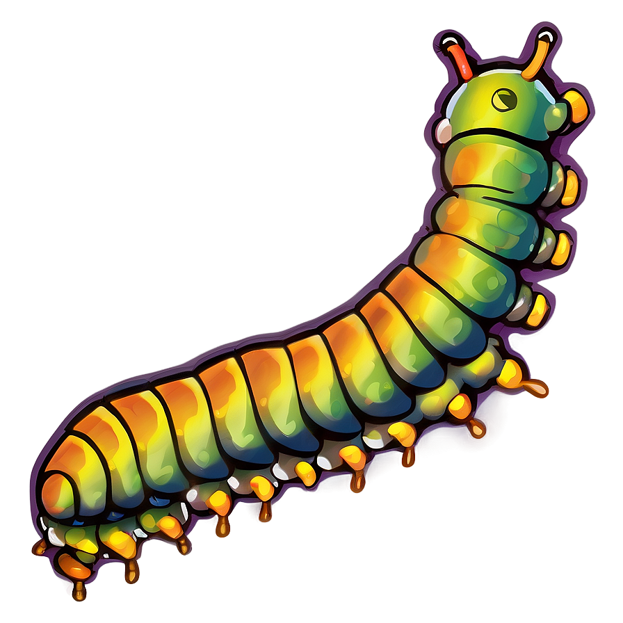 Vibrant Caterpillar Drawing Png Ffc