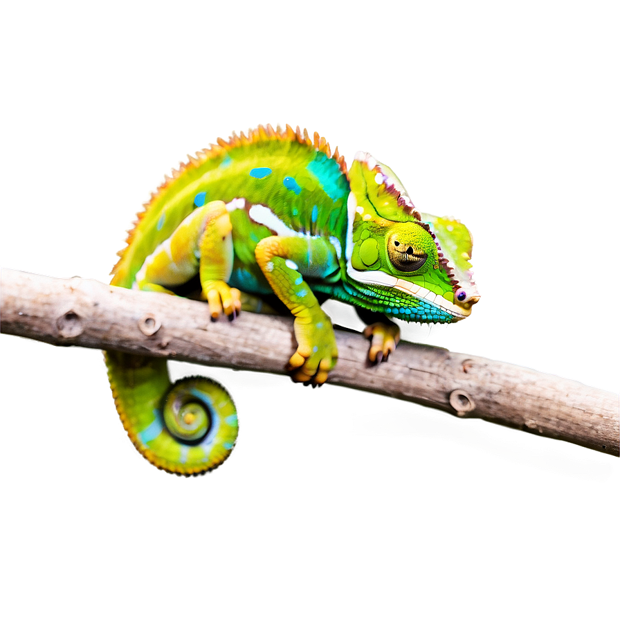 Vibrant Chameleon On Branch Png 06242024