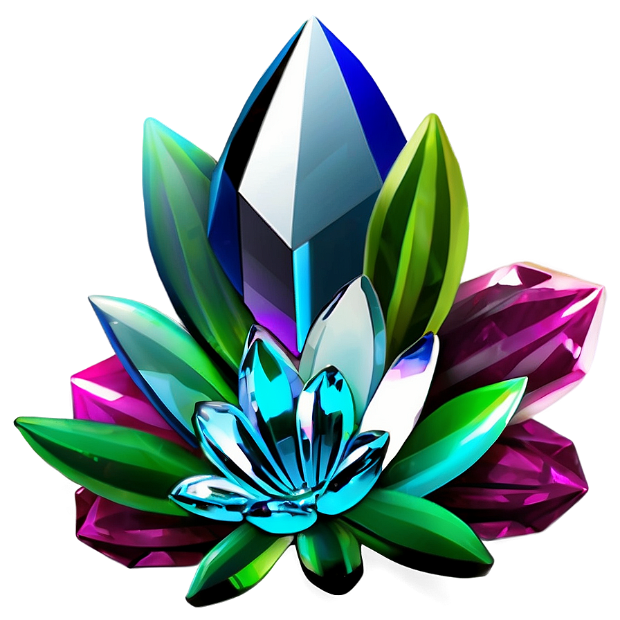 Vibrant Crystal Flower Png 38