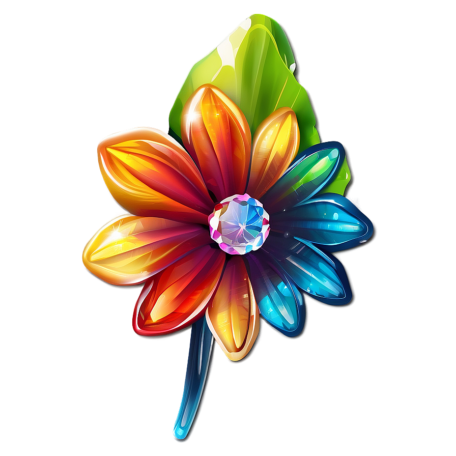 Vibrant Crystal Flower Png Gvb