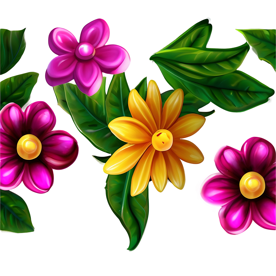 Vibrant Cute Flowers Png Rsb41