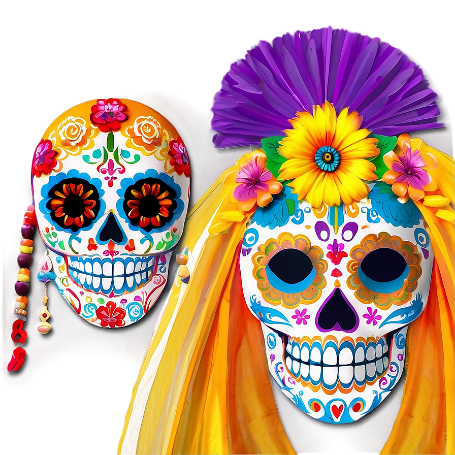 Vibrant Dia De Los Muertos Costumes Png 18