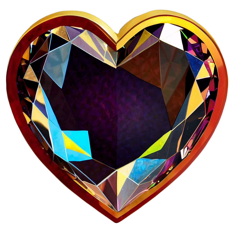 Vibrant Diamond Heart Silhouette Png 56