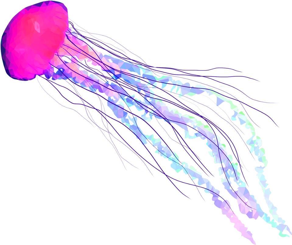 Vibrant Digital Jellyfish Art