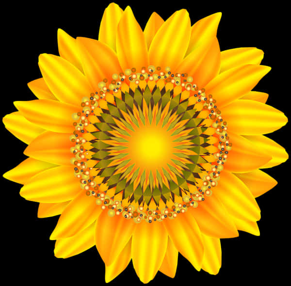 Vibrant Digital Sunflower Art