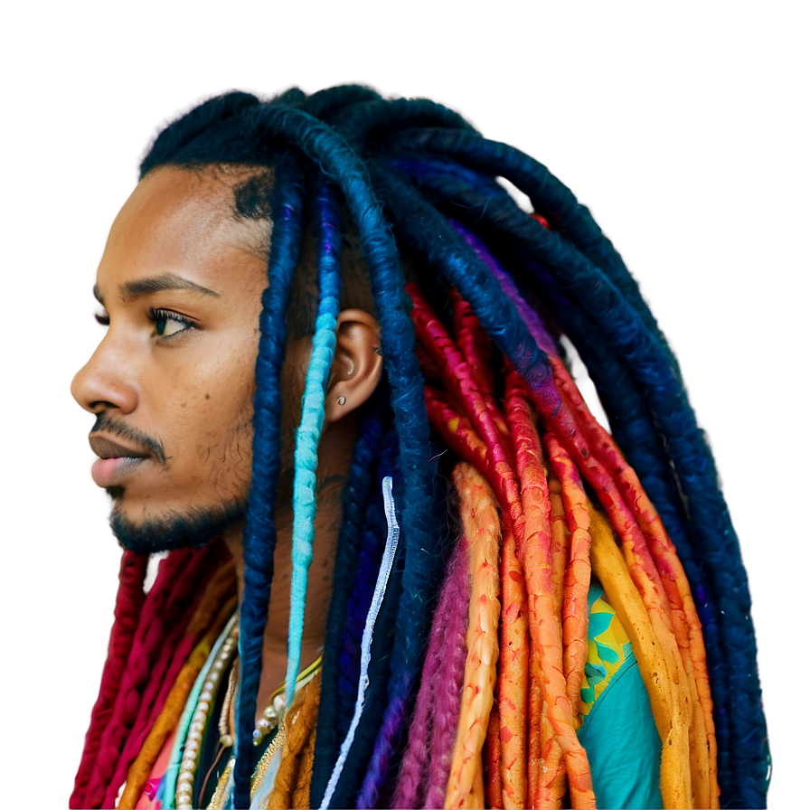 Vibrant Dyed Dreadlocks Png 06252024