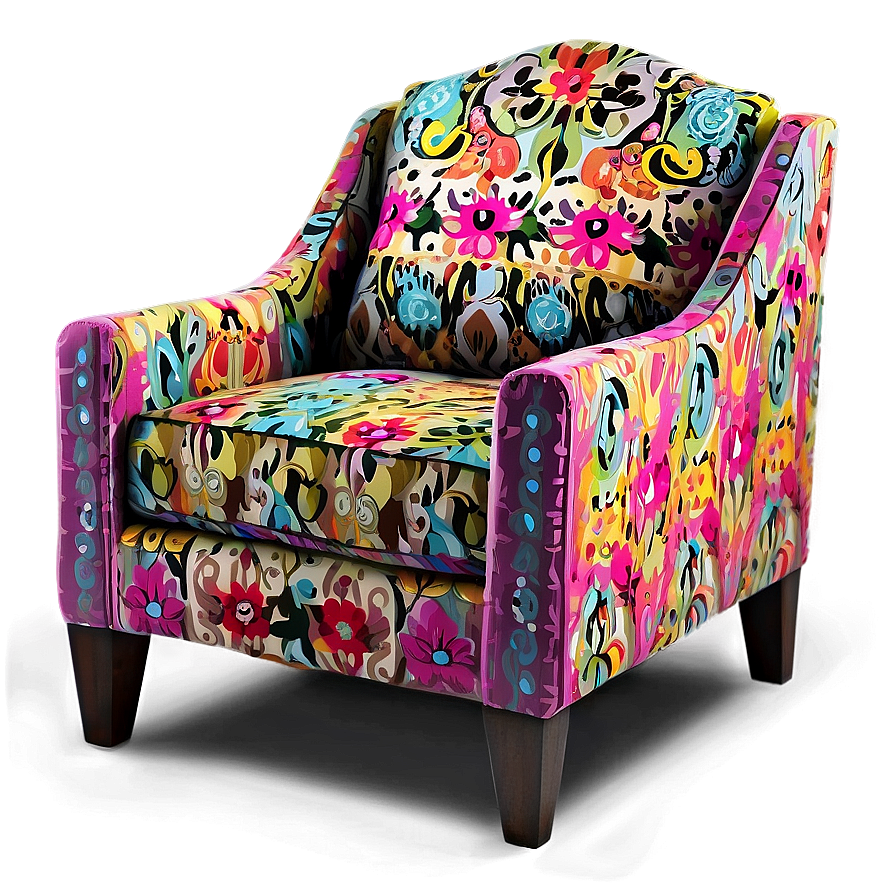 Vibrant Fabric Armchair Png 06262024