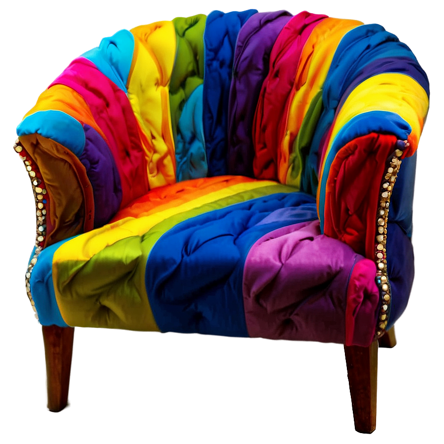 Vibrant Fabric Armchair Png Gmt